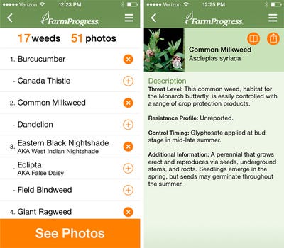 ag weed id mobile app weed list and information