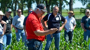 Paul Jasa, Nebraska Extension biological systems engineer, talks about soil health at a Bow Creek Watershed field day