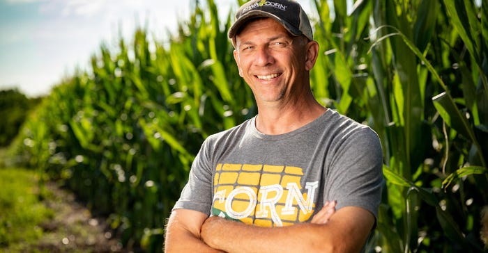 Lance Lillibridge Iowa Farmer standing in corn field