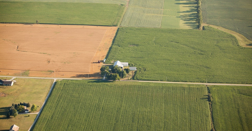 aerial of farmland