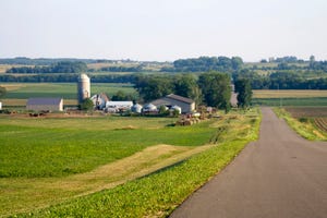 Farm scene on rural road