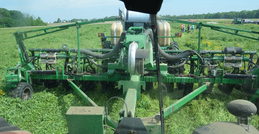 equipment no-tilling green into cover crops
