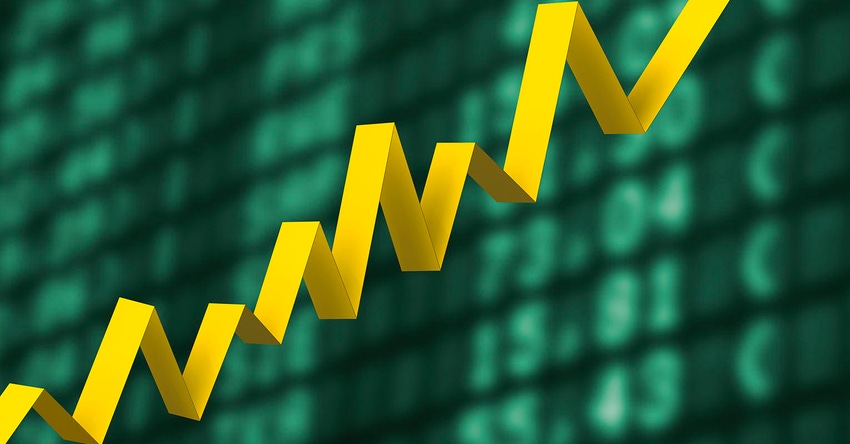 market chart with upward trend graphic