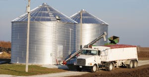grain bins on farm