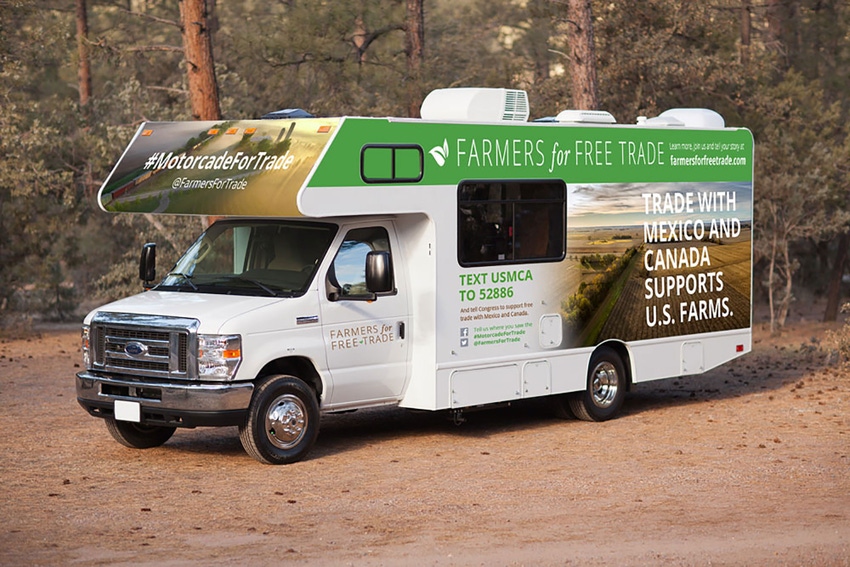 Free Trade Motorcade motor home.