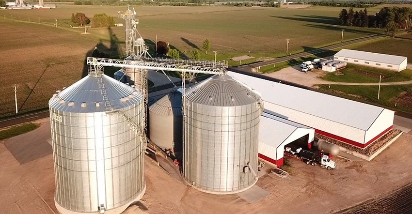 Aerial view of the Minick family farm, Columbus, Wis. 