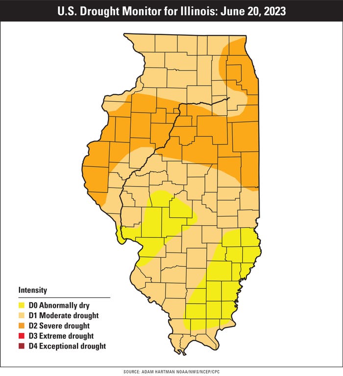 Illinois on the U.S. Drought Monitor