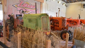 Tractors at a museum in Lester Larsen honor celebrates the history of tractor testing and the evolution of tractor power in the field