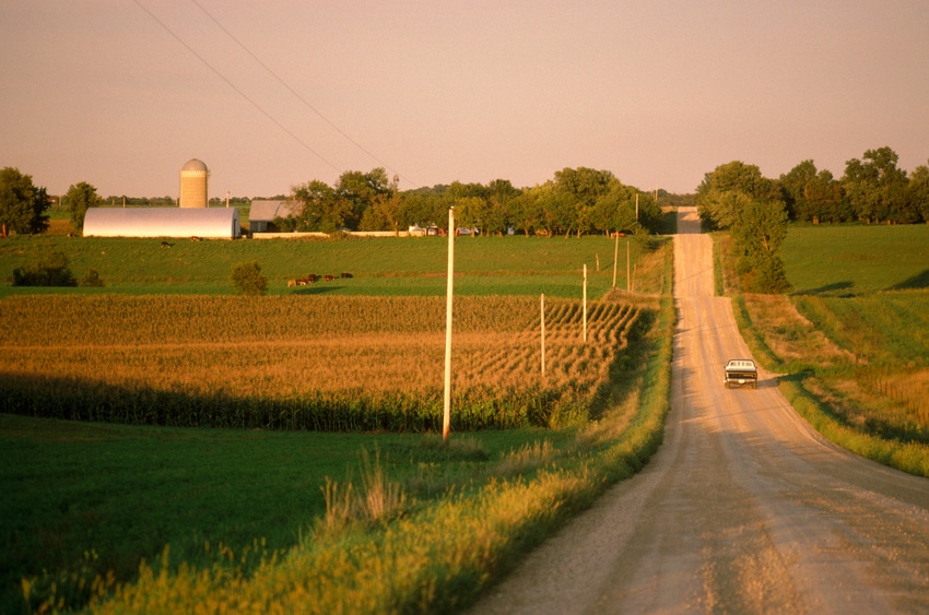 rural road and farms