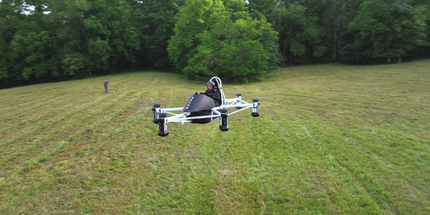 Person flying ultralight machine