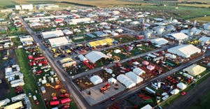Aerial view of Farm Progress Show in Boone, Iowa