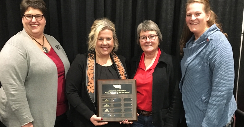 The 2019 Minnesota Beef Council ‘Prime Promoter of the Year’ is Blondie’s Butcher Shop in Wanamingo. Royalee Rhoads, Li