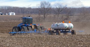 tractor pulling anhydrous ammonia tank