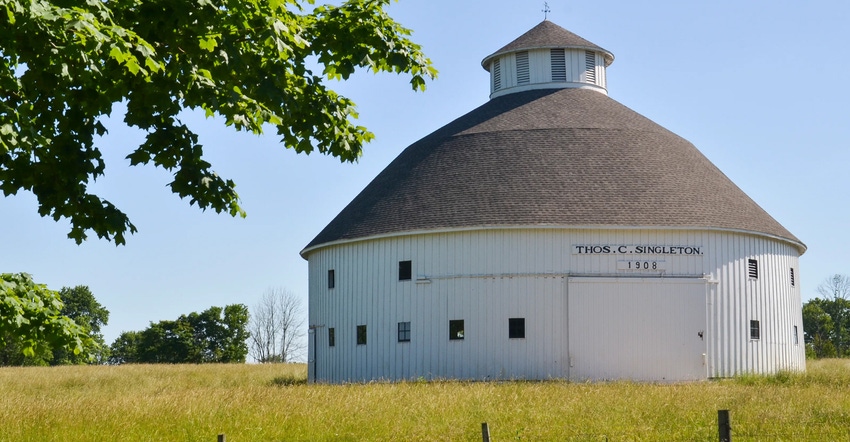 Singleton Round Barn in Daviess County, Ind.