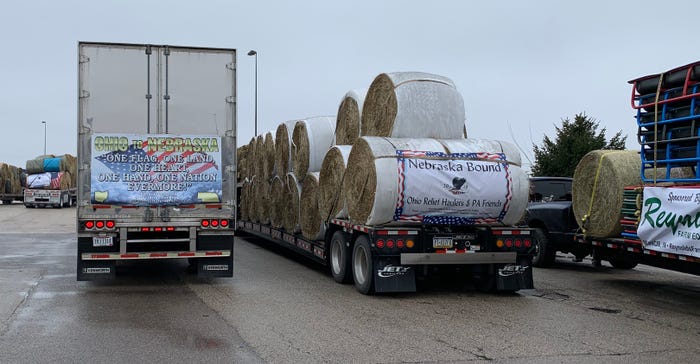 Ohio Relief Haulers brought hay