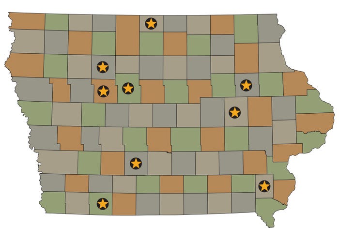 map of Iowa land sales