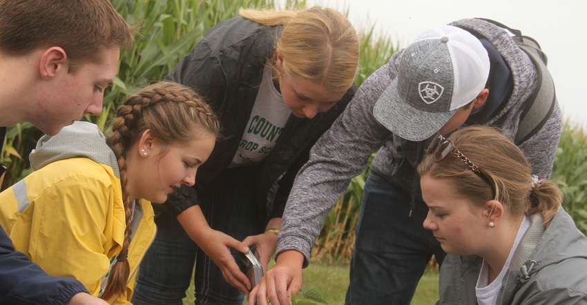 Attendees at the Iowa Youth Crop Scouting Competition 