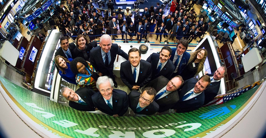 aerial shot of people on the NYSE floor