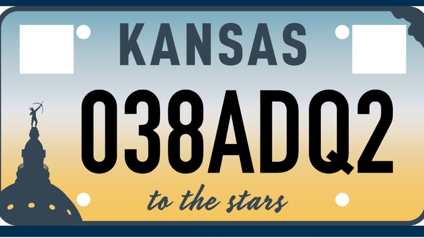 Kansas license plate