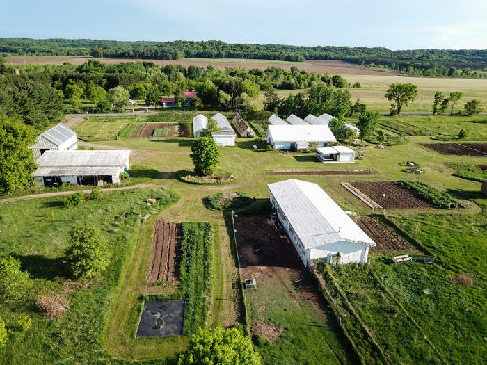 An aerial view of Sunbow Farm 