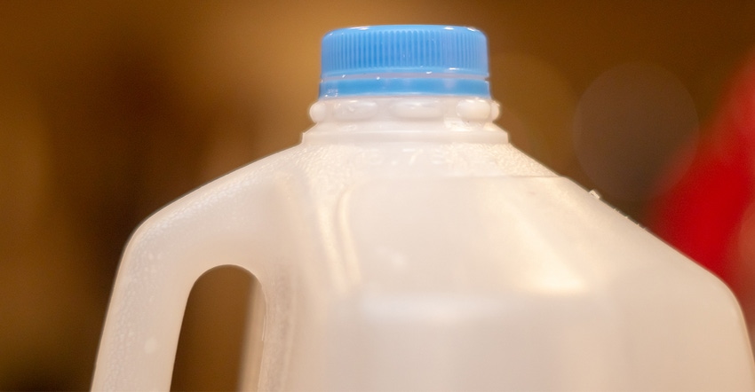 top of plastic milk jug