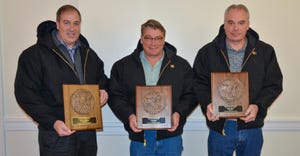 Pictured are Ohio Master Farmers Steve Reinhard, Les Seiler, and Jerry Seiler 