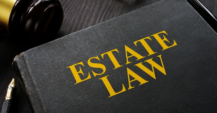 estate law book with gavel