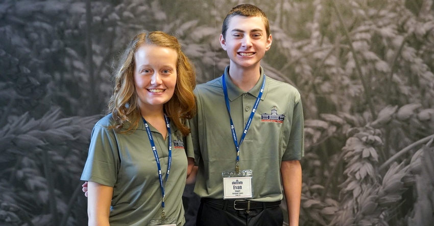 Halle Miller and Evan Stuart posing for a photo