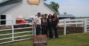  the Carrico family in front of barn