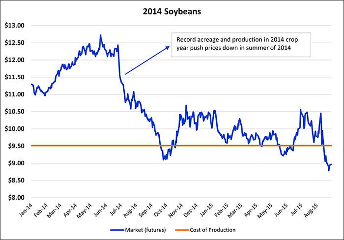 2014 soybean prices
