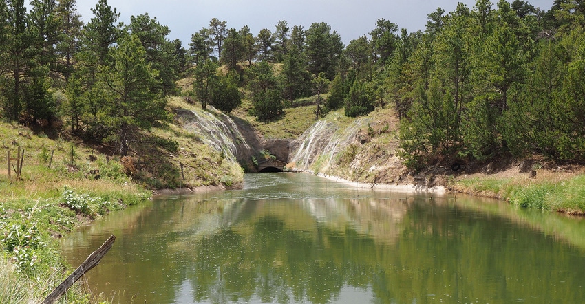  Irrigation water flows through Tunnel No. 2 on the Goshen/Gering-Fort Laramie supply canal in 2021. 