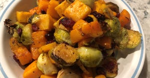 Butternut squash and Brussels sprouts dish