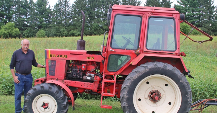 Bill Ingersoll and Belarus 825 tractor