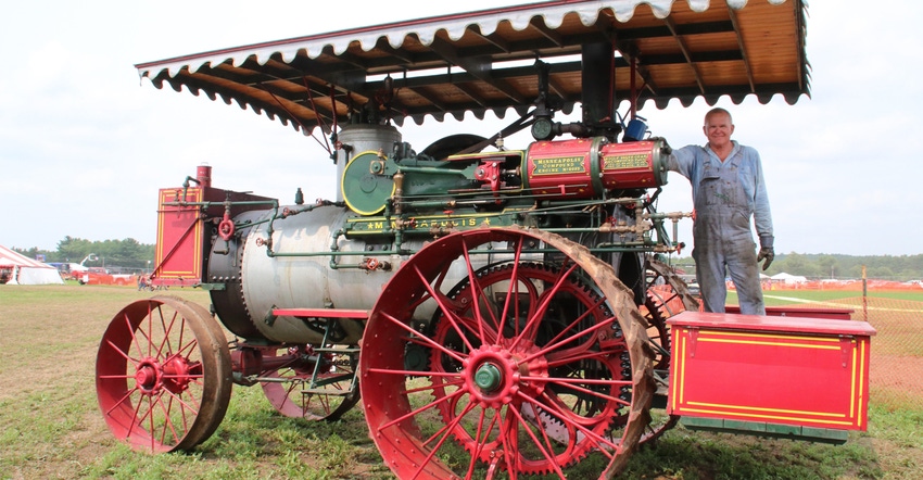 Brian Melsness with his MTM return flue tandem compound steam traction engine built in 1899