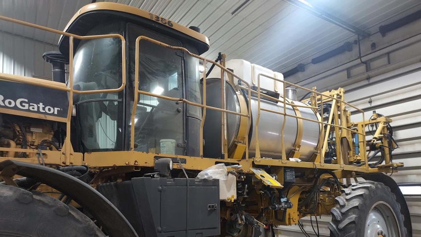 Rogator in machine shed