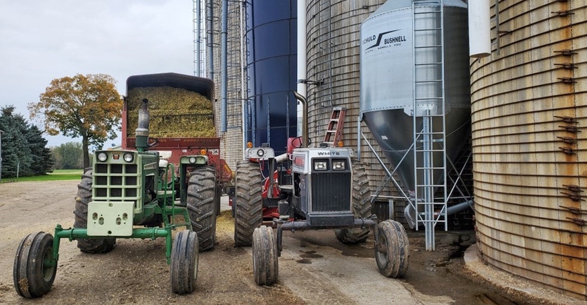 tractors, harvesting equipment and grain bins