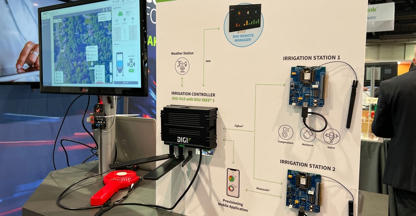 Demonstration board of Digi International's irrigation controller system