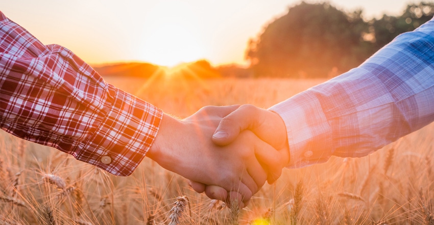 Farmers shaking hands