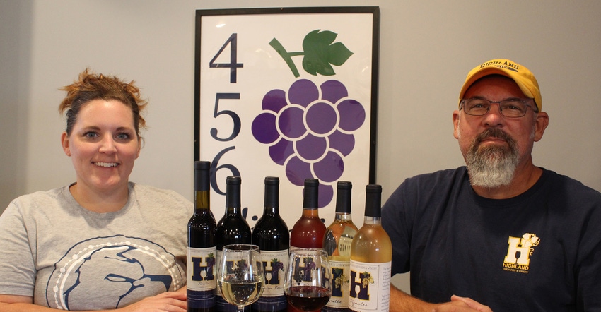 HCC Viticulture Instructor Candice Fitch-Deitz and Viticulture and Enology Program Director Scott Kohl s