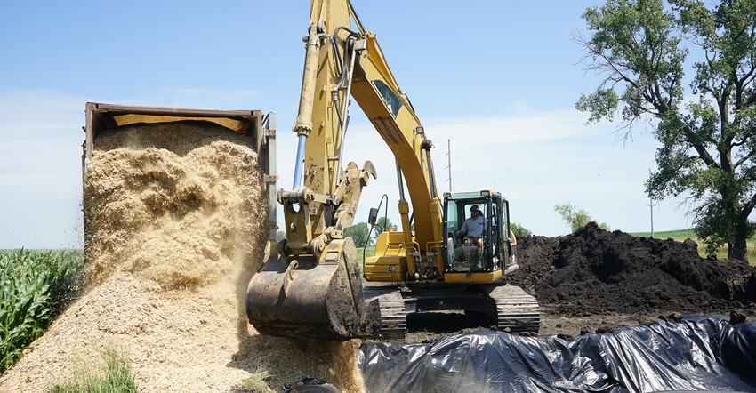 Heavy equipment at a conservation work site