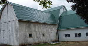 Barn with new roof