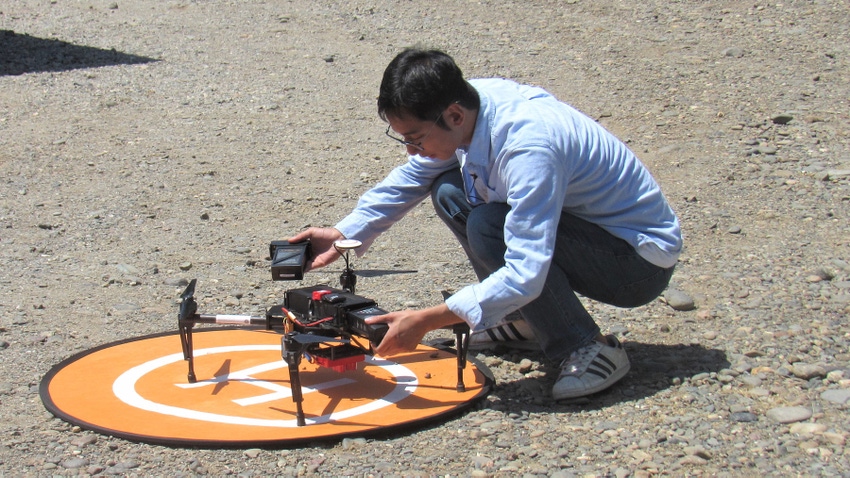 Drone prepared to take off