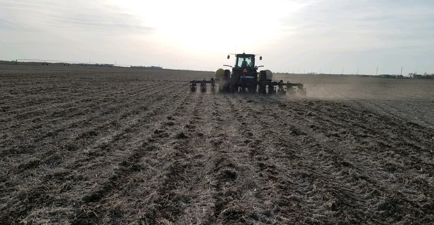 Planter in field Planter in field