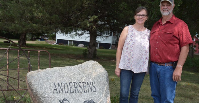 Gail and Craig Andersen on the Andersen's farm