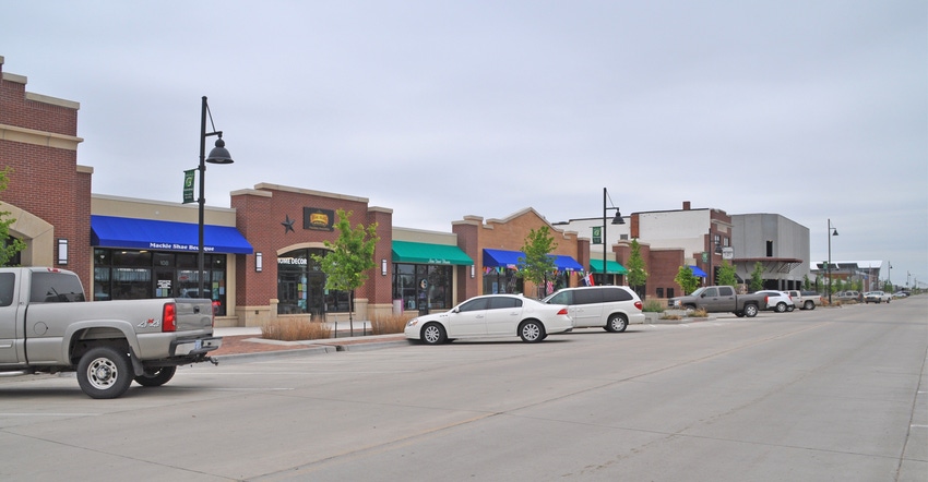 A main street in a town in Kansas