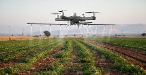 drone spraying field