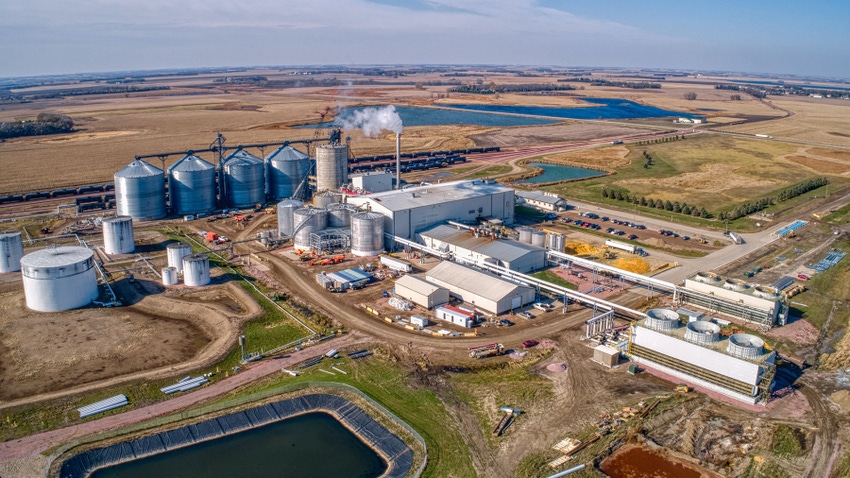 Aerial view of South Dakota ethanol plant