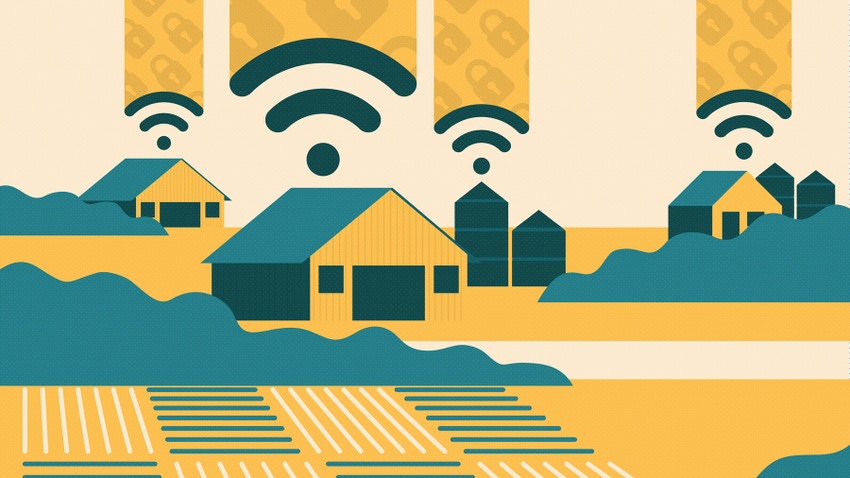 rural broadband internet security concept illustration