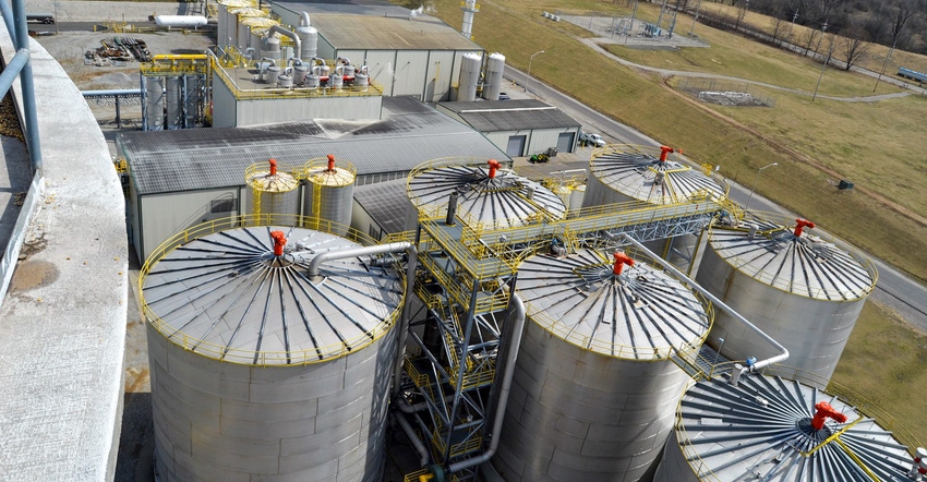 Aerial view of and ethanol plant