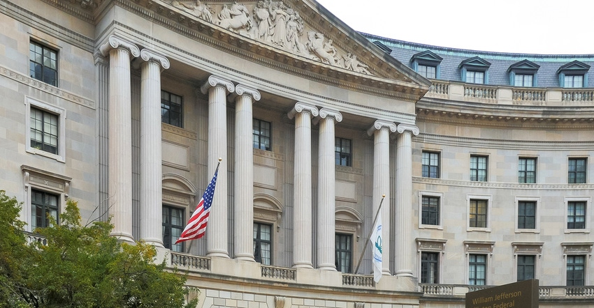 the exterior of the us environmental protection agency building in Washington